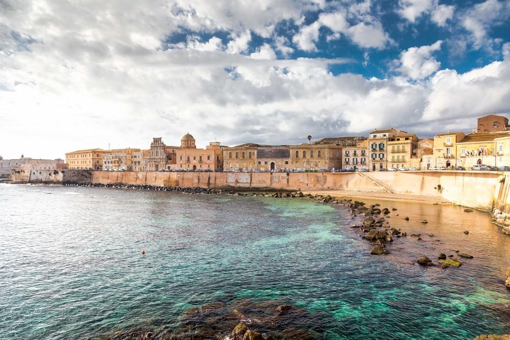 The waterfront of Ortigia in Syracuse, Sicily