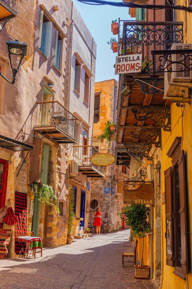 A narrow lane in the old town of Chania