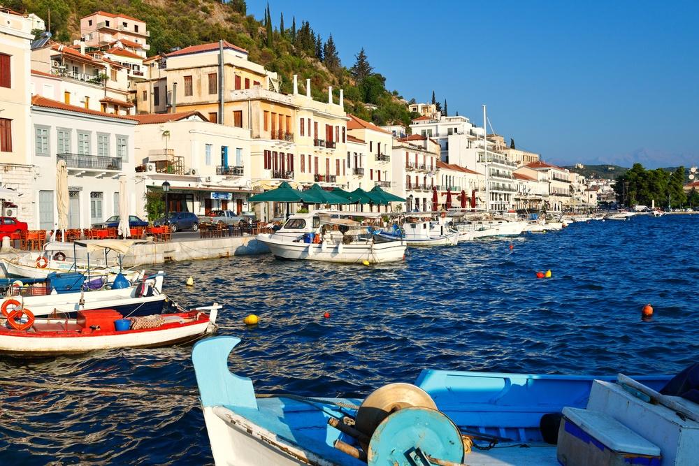 Fishing boats along the waterfront at Gythion